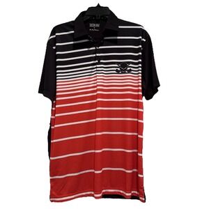 NWOT Tattoo Golf Fade Collection Men's Polo Shirt Skull Black Red White Sz Large